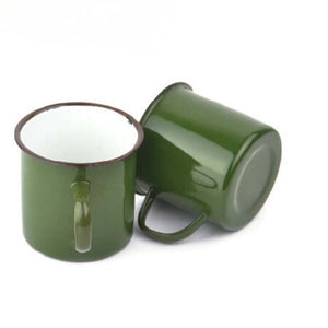 Vintage Style Enamel Cup Mug for Drinking Coffee Bear Tea Camping Hiking
