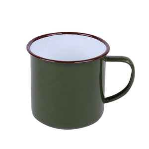 Vintage Style Enamel Cup Mug for Drinking Coffee Bear Tea Camping Hiking