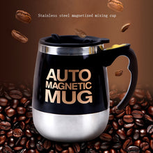Load image into Gallery viewer, Caneca de café sterring automático caneca de café de aço inoxidável magnética capa leite misturando canecas elétrica preguiçoso inteligente abanador xícara de café e canecas
